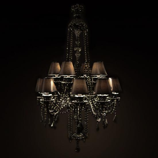 LUSTRE CRISTAL BLACK MARIA THERESA 2TIERS 12 LAMPS