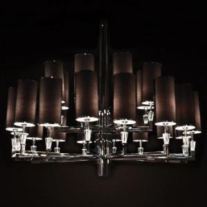 LUSTRE CONTEMPORARY 24 LAMPS CUPULAS PRETAS 2 TIARAS