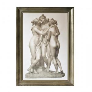 QUADRO 3 GRACES FRENTE MOLDURA PRATA L/G