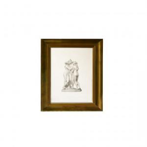 QUADRO 3 GRACES FRENTE MOLDURA OURO L/P