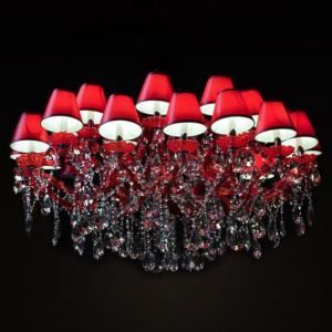 LUSTRE CRISTAL RED MARIA THERESA 2TIERS 24 LAMPS