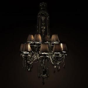 LUSTRE CRISTAL BLACK MARIA THERESA 2TIERS 12 LAMPS