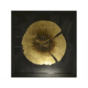 QUADRO FOLHA LOTUS OURO