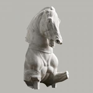 ESCULTURA DE CAVALO BRANCO GG