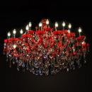 LUSTRE CRISTAL RED MARIA THERESA 2TIERS 24 LAMPS 3