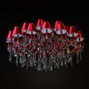 LUSTRE CRISTAL RED MARIA THERESA 2TIERS 24 LAMPS 2