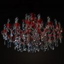 LUSTRE CRISTAL RED MARIA THERESA 2TIERS 24 LAMPS 4