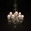 LUSTRE CRISTAL SILVER MARIA THERESA 2TIERS 12 LAMPS 1